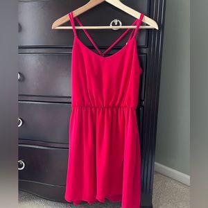 Red strappy dress